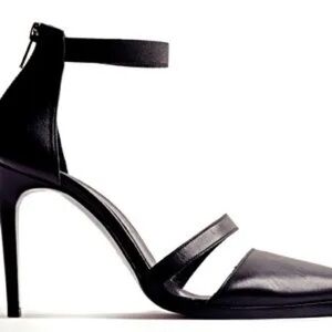Helmut Lang RTW Spring 2014 Black Leather Mimeo Point Toe High Heel Shoes